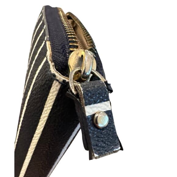 Kate Spade long zip around wallet -black & white stripes - Picture 8 of 10